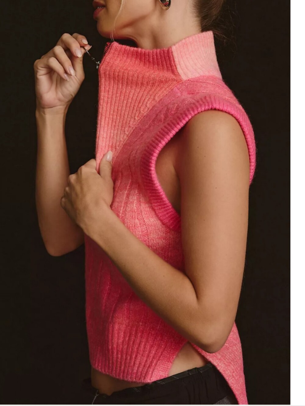Anthropologie Ombre Half Zip Sweater